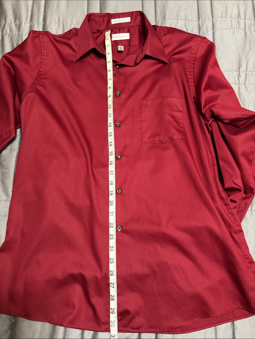 Van Heusen Men's Long-Sleeve Dress Shirt - Deep Red - Picture 5 of 6